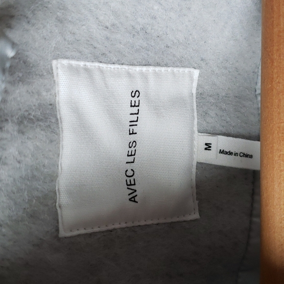 Avec Les Filles Sailor Stripe Double Breasted Peacoat Navy and White Size M NWT - Picture 11 of 16